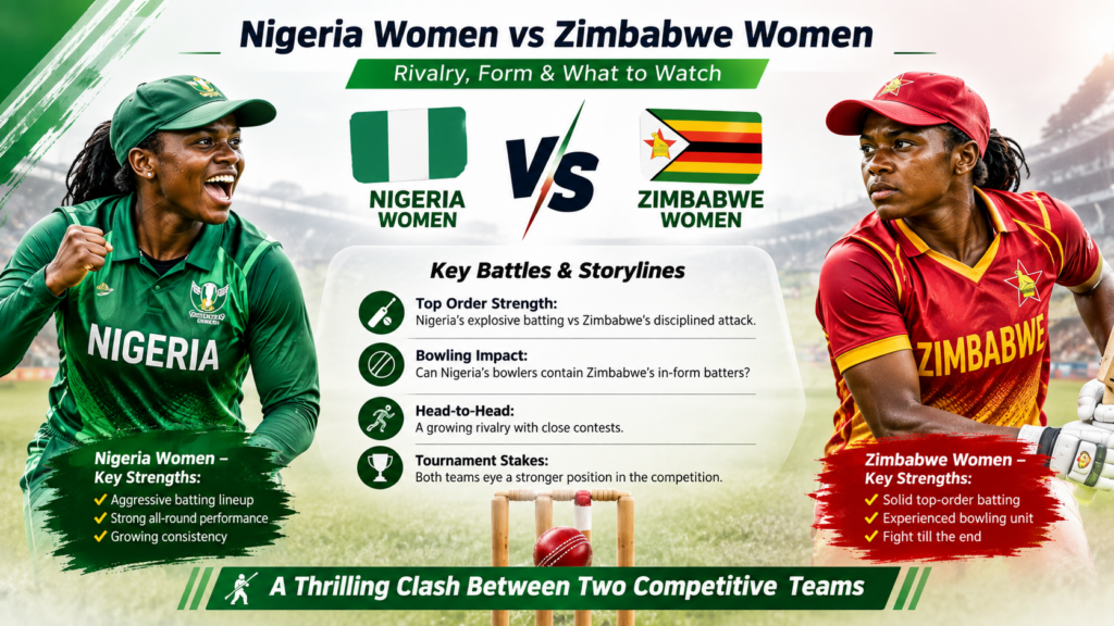 Nigeria Women vs Zimbabwe Women cricket match with players competing on the field
Nigeria women cricket team batting against Zimbabwe during an international T20 match
Zimbabwe women cricket team celebrating a wicket against Nigeria
Nigeria and Zimbabwe women cricketers competing during a competitive African cricket match