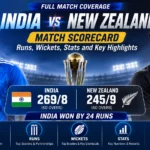 India vs New Zealand Match Scorecard Runs, Wickets, Stats and Key Highlights