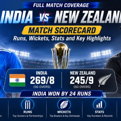 India vs New Zealand Match Scorecard Runs, Wickets, Stats and Key Highlights