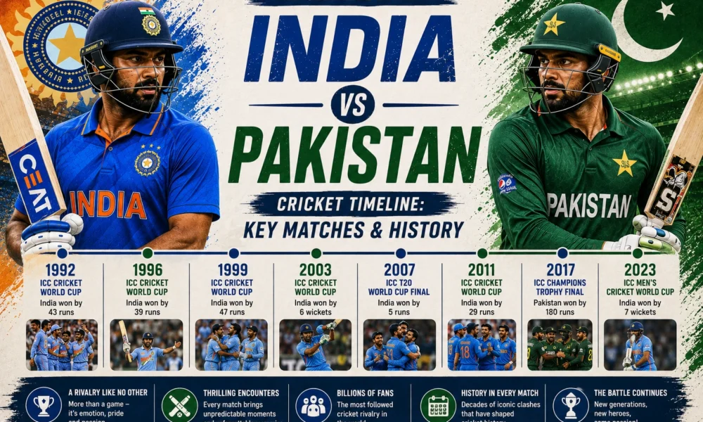 India vs Pakistan Cricket Timeline Key Matches & History