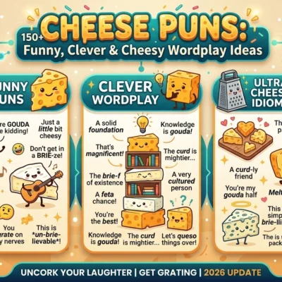 Cheese Puns 150+ Funny, Clever and Cheesy Wordplay Ideas.