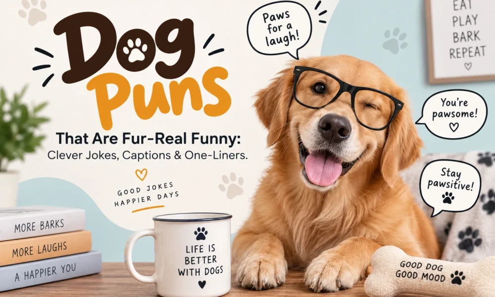 Dog Puns That Are Fur-Real Funny Clever Jokes, Captions & One-Liners.