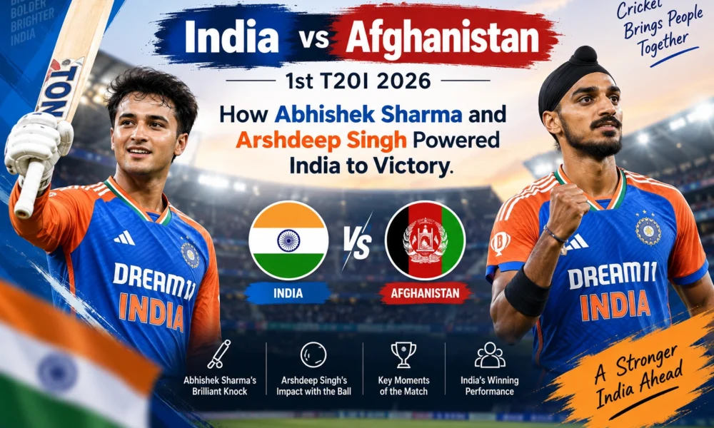 India vs Afghanistan 1st T20I 2026 How Abhishek Sharma and Arshdeep Singh Powered India to Victory.