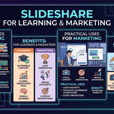 SlideShare for Learning and Marketing Practical Uses, Benefits and Tips.